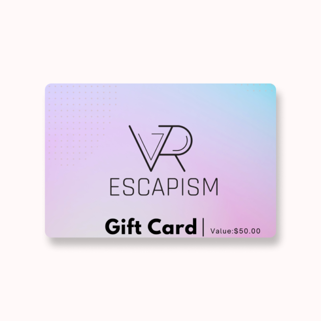 electronic gift card with the value of $50 CAD best gift for classmates, peers, students and partners. Valid VR Escapism